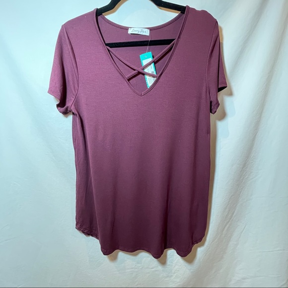 Emory Park NWT Stitch Fix Purple Top Medium Soft - Picture 3 of 6